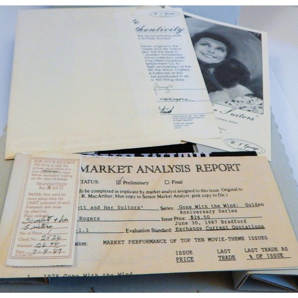 SCARLETT and HER SUITORS Gone with the Wind Plate Golden Anniversary Ser… - Picture 2 of 5